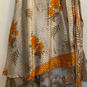 Darn good yarn- sari skirt. New with tags. Maxi wrap skirt.